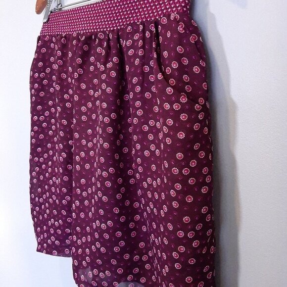 COSTA BLANCA Chiffon A-Line Mini Skirt Floral Tie Waist Purple Spring - Picture 5 of 13